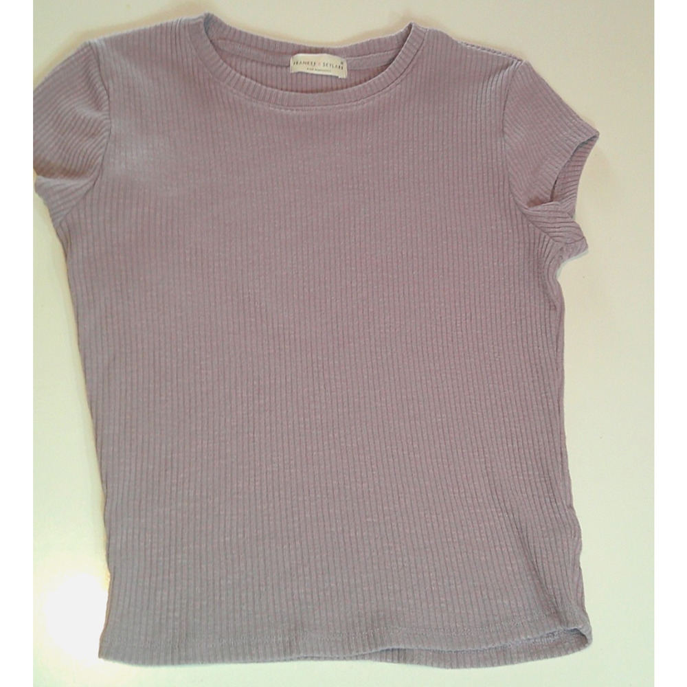 Frankee & Skylar Short Sleeve Juniors Medium Violet Ribbed Shirt